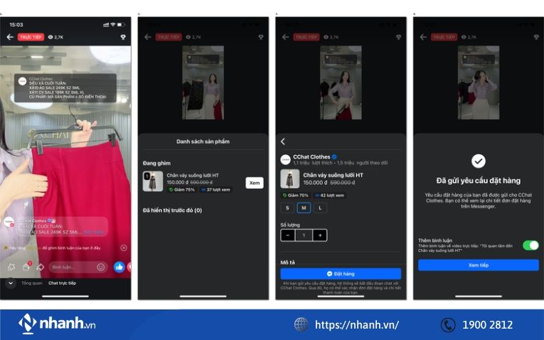 Sử dụng Facebook Live Shopping của Nhanh.vn – Chốt Đơn Tự Động như Sàn TMĐT